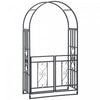 Outsunny 6.7 Ft Steel Garden Arch With Gate Outdoor Courtyard Lawn Backyard