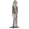 Outsunny 6ft Animated Prop Skeleton Witch, Indoor Halloween Decorations