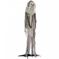 Outsunny 6ft Animated Prop Skeleton Witch, Indoor Halloween Decorations