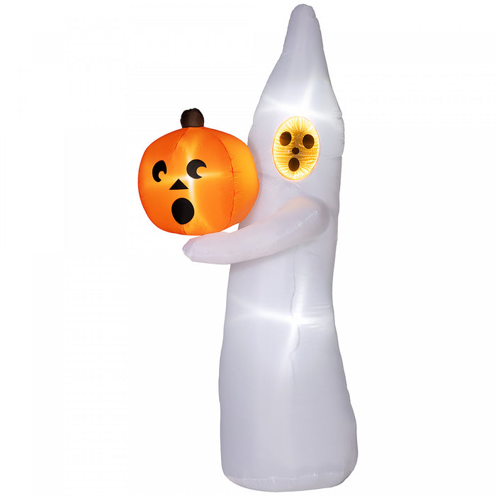Outsunny 8ft Inflatable Halloween Ghost With Mirror Face, Led Yard Display