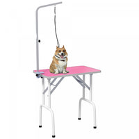 Pawhut 32in Foldable Dog Grooming Table For Small Dogs, Pet Grooming Table For Dogs Cats With Adjust