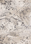 Sophie Grey Beige Black White Paint Splatter Design Rug, 7'10\" x 10'6\" Indoor Area Rug