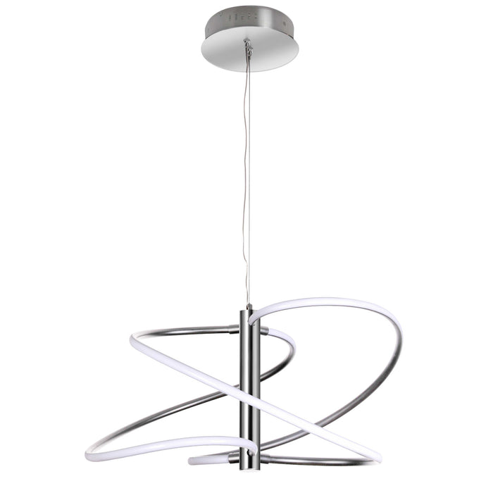 Dainolite Romy LED Pendant 36w Polished Chrome White Silicone Diffuser Lamp