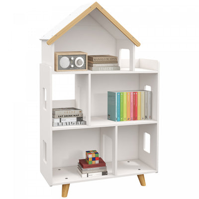 Qaba Toy Storage Organizer For Kids, 3-tier Kids Toy Storage For Organizing Books, Toys, Toy Organiz|Qaba Meuble De Rangement Pour Jouets, Bibliotheque Pour Enfants A 3 Niveaux Pour Salle De Jeux, Cham