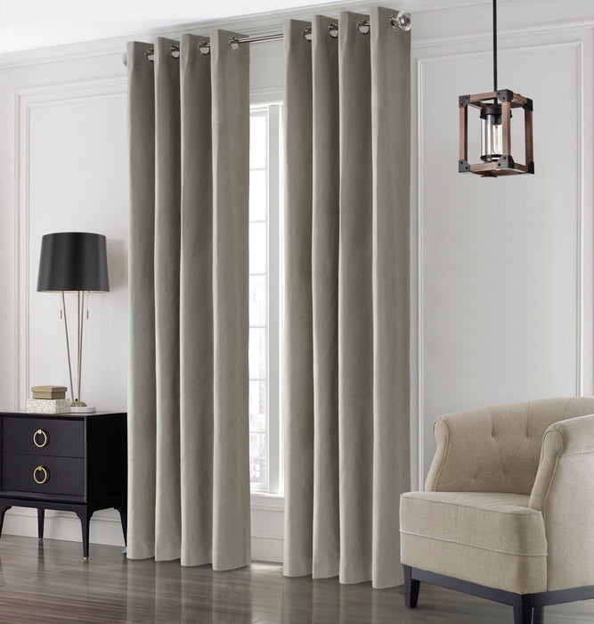 Edison Light Grey Grommet Curtain Panel - 52\" X 108\"