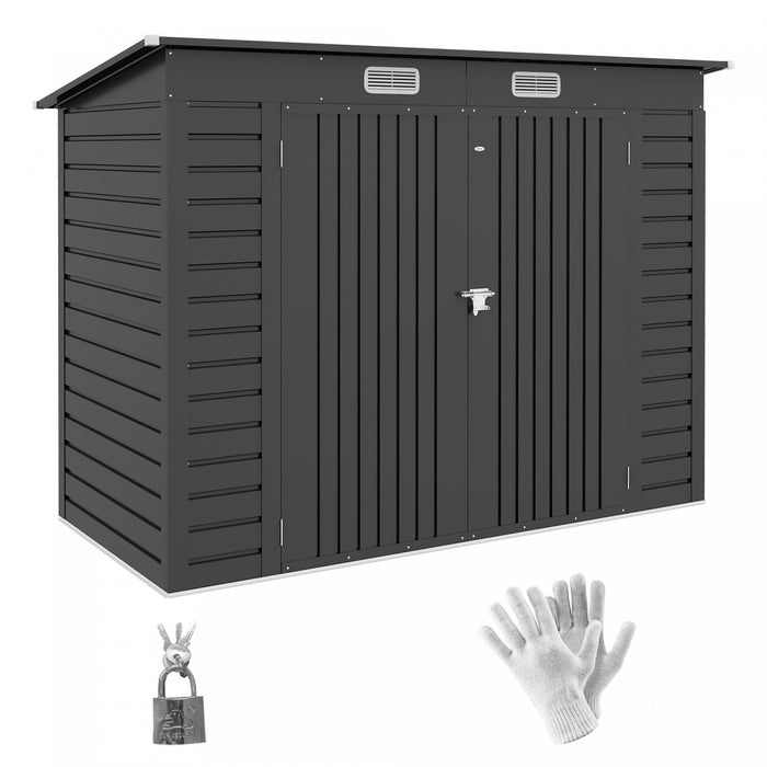Outsunny 8 X 4ft Metal Garden Storage Shed With Double Doors And 2 Vents