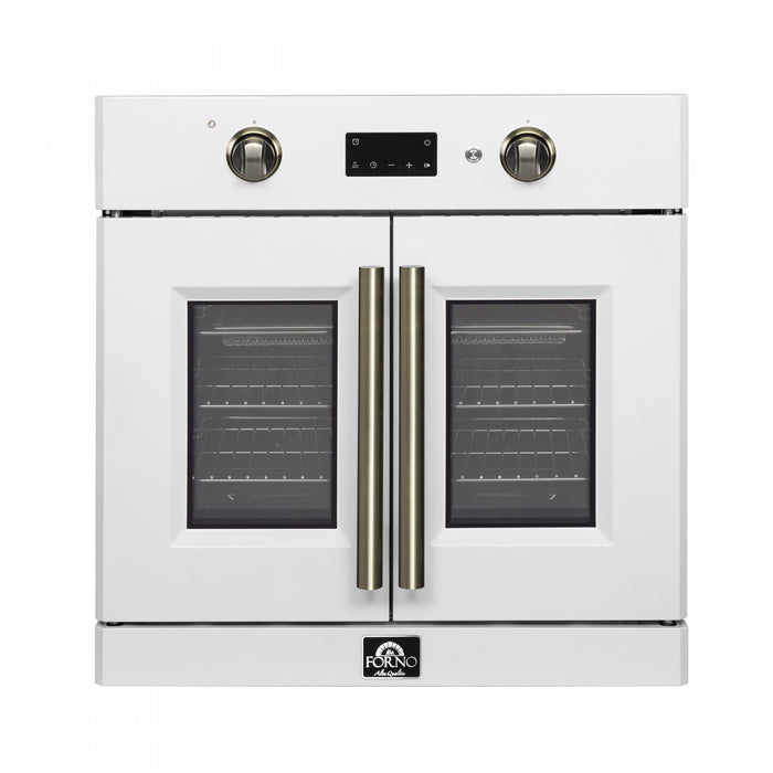 Forno Asti 30\" French Door Electric Wall Oven, White, 3.68 cu. ft. - FBOEL1333-30WHT