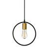 Dainolite Geometric 1 Light Pendant Circle Matte Black/Vintage Bronze Finish Lamp