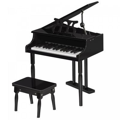Homcom Modern Kids Piano, 30 Keys, Set Of 2, Mini Toy For Child, Grand Piano With Music Stand And Be|Homcom Moderne Enfants Piano 30 Touches Ensemble De 2 Mini Jouet Pour Enfant Piano A Queue Avec Pupi