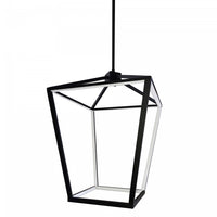 Dainolite Cage LED Pendant 46w Matte Black Finish White Diffuser Lamp