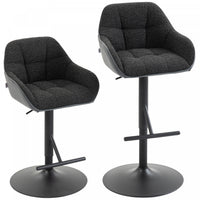 HOMCOM Bar Stools Set of 2, Adjustable Swivel Counter Height Barstools