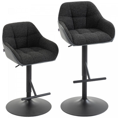 HOMCOM Bar Stools Set of 2, Adjustable Swivel Counter Height Barstools