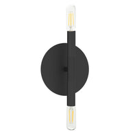 Dainolite Wand 2 Light Wall Sconce Matte Black Lamp