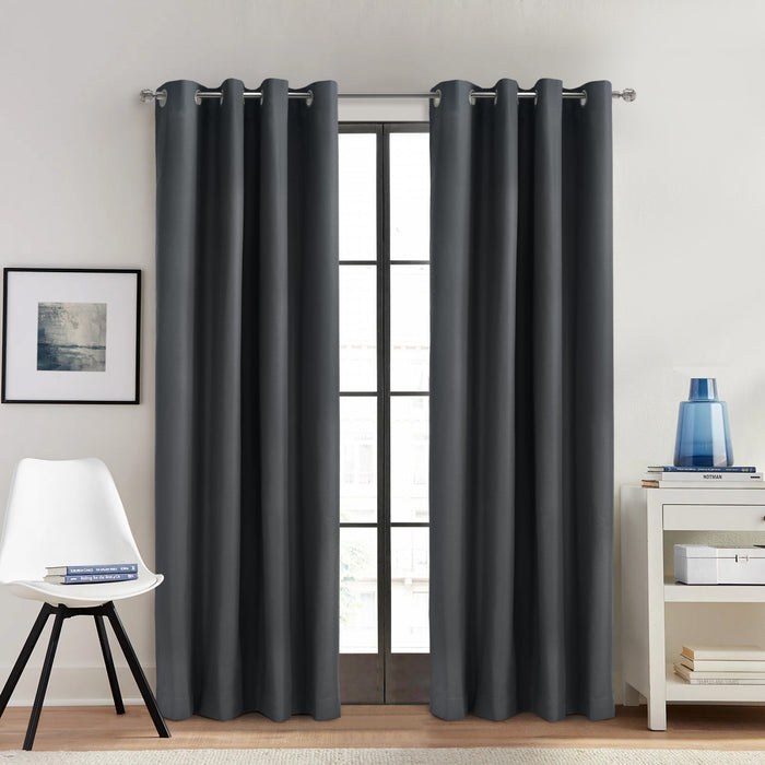 Thermaplus Alpine Charcoal Blackout Grommet Curtain Panel - 52 x 108
