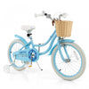 Costway 18\" Kid's Bike With Training Wheels Adjustable Handlebar Seat Handbrake Blue