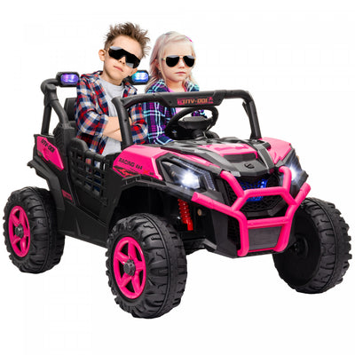 Qaba 2 Seater Electric Car For Kids, 24v 7ah Big Battery Powered Ride-On Car With Remote Control, 3 |Qaba Voiture Electrique 2 Places Pour Enfants, Alimentee Par Batterie 24 V, Avec Telecommande, 3 Vit