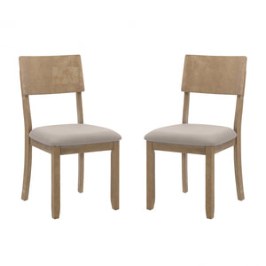 Jorissen Grey Linen-Look Fabric Dining Chair - Set of 2