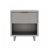 Elara Contemporary 18" Solid Wood Nightstand in Light Gray (1-Drawer) | Table de nuit contemporaine Elara 18" en bois massif, gris clair (1 tiroir)