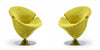 Tulip Modern Velvet Swivel Lounge Chair in Green - Set of 2