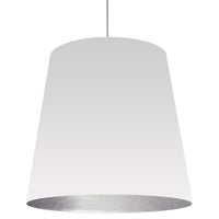 Dainolite Oversized Drum 1 Light Pendant XLarge White/Silver Shade Lamp