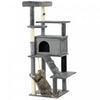 Pawhut Cat Tree For Large Cats Adult, 58\" Tall Cat Tree With Scratching Posts, Large Cat Tower For Indoor Cats With Bed, House, Toys, Grey