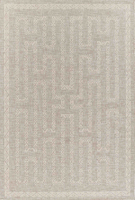 Maze Transitional 6'6\" x 9'0\" Area Rug in Grey Indoor Area Rug