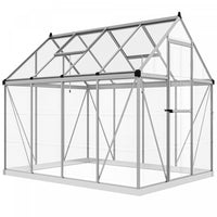 Outsunny 6' X 8' Polycarbonate Greenhouse Walk-in Greenhouse, Silver