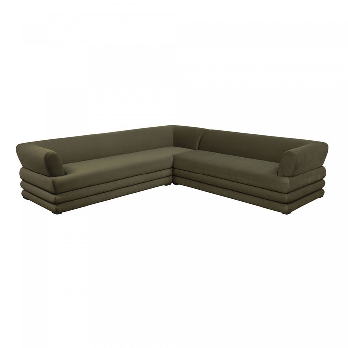 Royal Contemporary Modern 2-Piece Sectional in Green