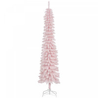 HOMCOM 7' Artificial Christmas Tree with Realistic Branches Pink