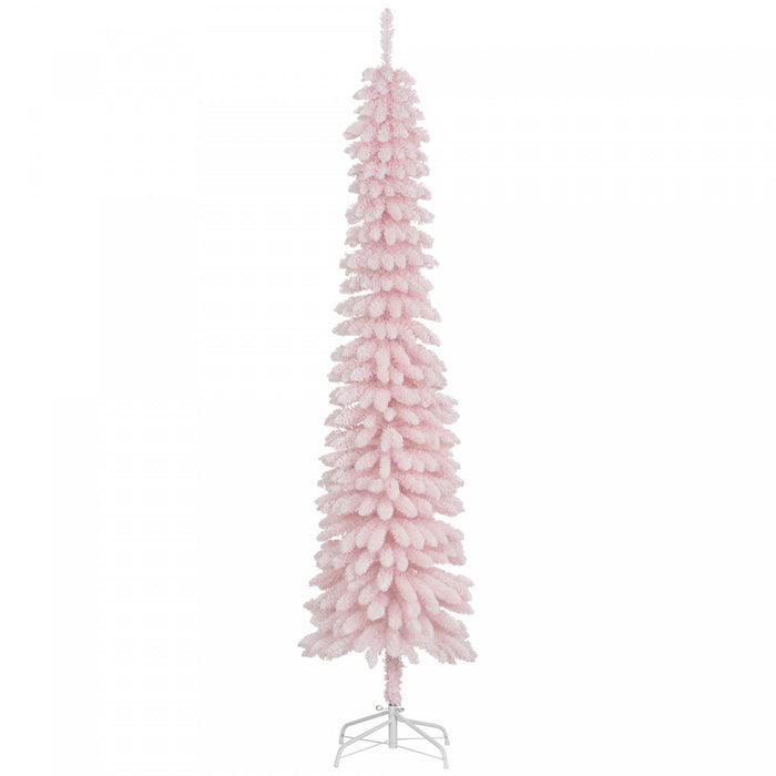 HOMCOM 7' Artificial Christmas Tree with Realistic Branches Pink