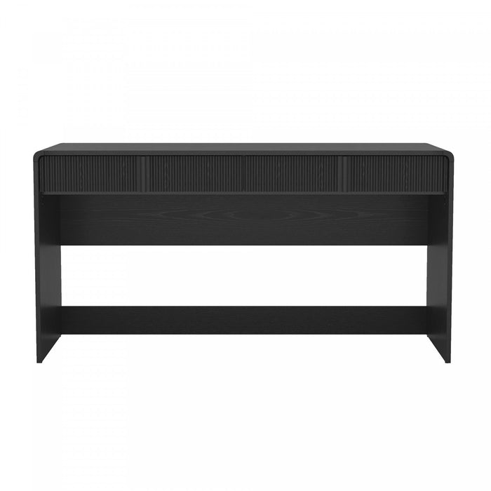 Novara Contemporary 60\" Writing Desk in Black (2-Drawer)
