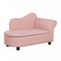 Qaba Kids Sofa, Toddler Couch With Storage Compartment, Children Chaise Lounge, Armrest Chair For Pr