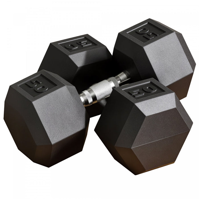 Soozier 2 x 50 lbs Dumbbells Weight Set for Home Gym Cardio Exercise