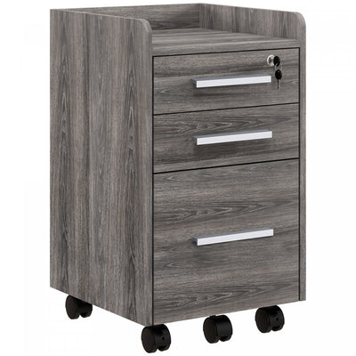 Homcom 3-drawer Mobile File Cabinet Office Filing Cabinet|Homcom Classeur Mobile 3 Tiroirs Classeur De Bureau