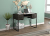 Computer Desk Study Desk For Home Office, Gaming Room 42.5l Dark Grey 2 Drawers 1 Shelf Black Metal Base