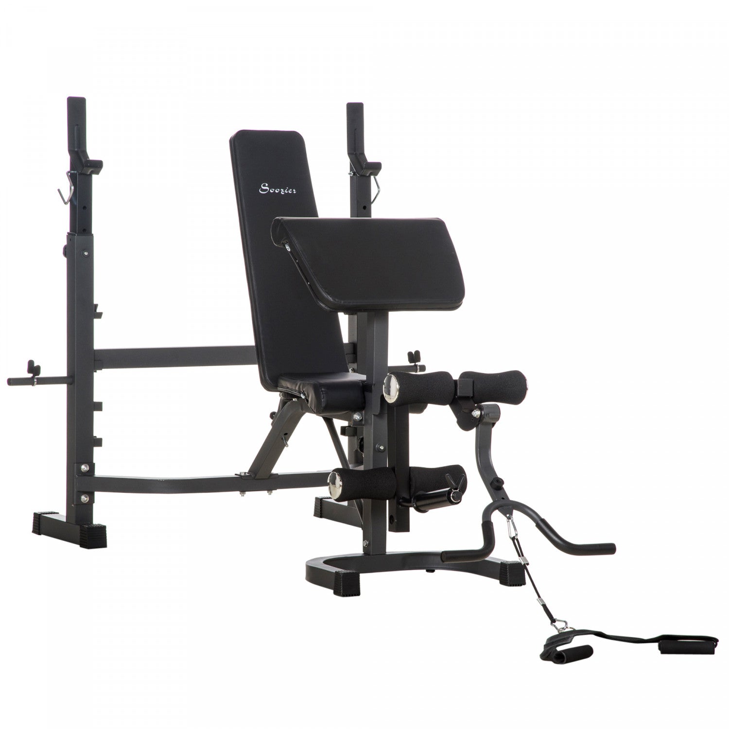 Soozier Weight Bench Stand With Squat Rack Adjustable Olympic Benc. The Brick