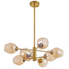 Dainolite Abii 8 Light Chandelier Vintage Bronze Finish Champagne Glass Lamp