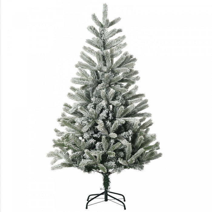 Homcom 5ft Artificial Snow-flocked Christmas Tree With 521 Tips