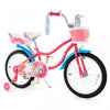 Costway 18\" Kids Bike For 4-8 Years Old With Basket Doll Seat & Colorful Streamers Kickstand Pink