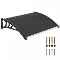 Outsunny Window Awning Door Canopy with Solid Panel, Transparent