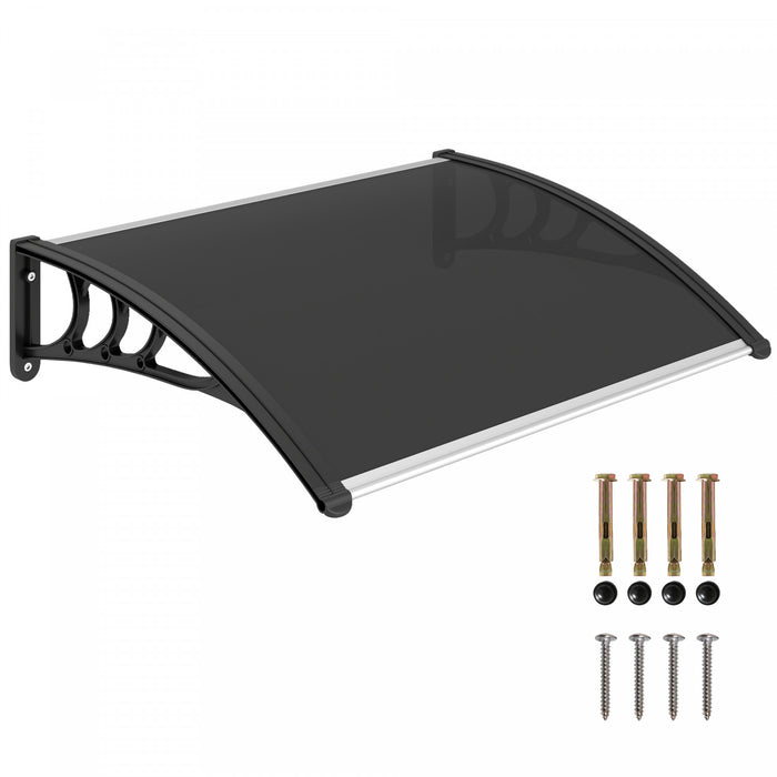 Outsunny Window Awning Door Canopy with Solid Panel, Transparent
