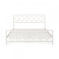 Henry Metal Bed Frame With Vintage Headboard,king Size,white King Bed 