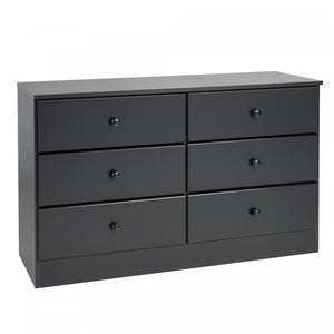 Astrid 6-Drawer Dresser - Black
