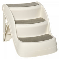 Pawhut Portable Pet Stairs Foldable Steps For Small Dogs And Cats 3-step With Non-slip Treads For Be