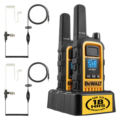 2 Dewalt Dxfrs800 Walkie Talkies Plus Earpieces - 2 Watt, Heavy Duty, 22 Channel Long Range Two Way |2 Dewalt Dxfrs800 Talkies Walkie Plus Earpieces - 2 Watt, Heavy Duty, 22 Channel Long Range Two Way