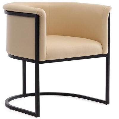 Manhattan Comfort Cosmopolitan Faux Leather Dining Chair - Tan & Black|Chaise de salle à manger Cosmopolitan de Manhattan Comfort en similicuir - tan et noire