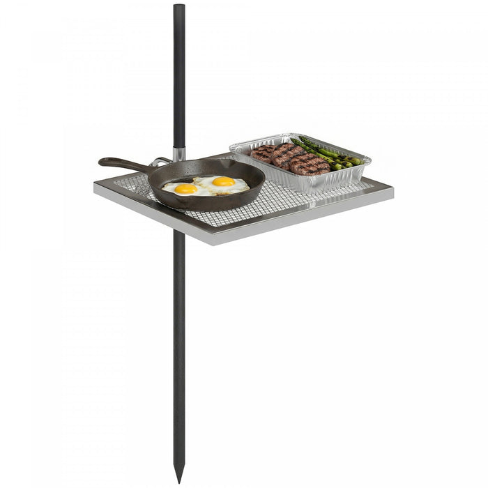 Outsunny Swivel Campfire Grill, 360° Adjustable Heavy Duty Chrome-Plated Steel Campfire Cooking Grate, Portable Fire Pit Grill for Outdoor Camping, Silver