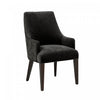 Beever Modern Chenille Wood Armchair in Black | Fauteuil moderne Beever en chenille avec accoudoirs en bois, coloris noir