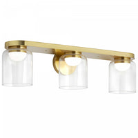 Dainolite Nadine LED Vanity 30w Aged Brass Clear Glass Lamp