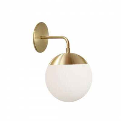 Dainolite Dayana 1 Light Wall Sconce Down Light Aged Brass White Glass Lamp|Applique murale Dayana de Dainolite à éclairage vers le bas, en verre blanc, avec fini laiton vieilli et 1 ampoule